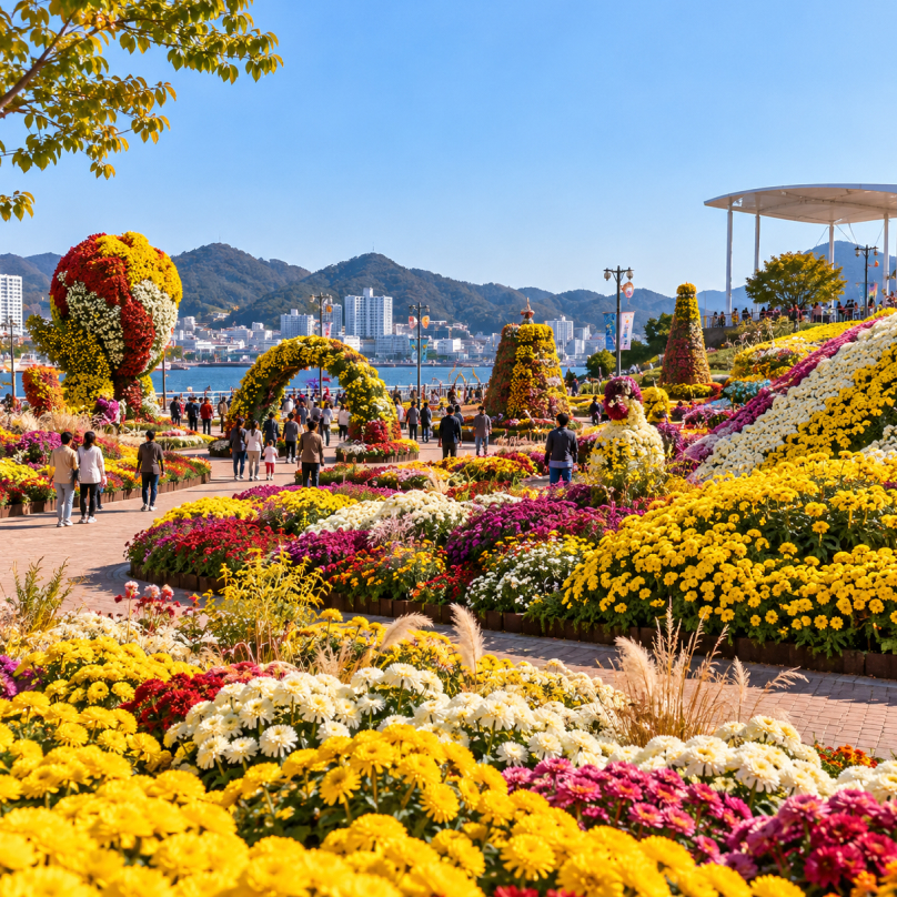 海岸步道菊花展