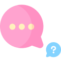 ピンクと青の吹き出し