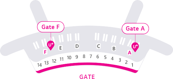 Terminal 1, Level 1 Arrival Hall Gate F, Gate A