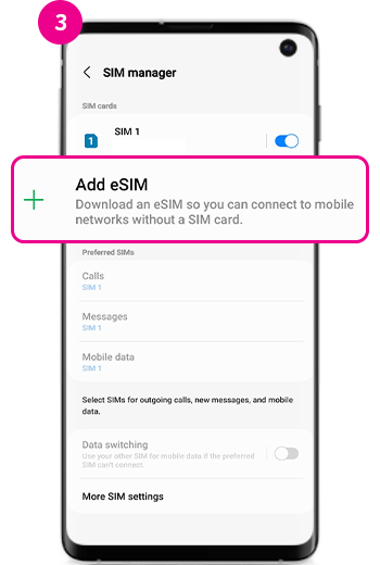 3. Select 'Add eSIM'