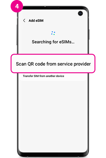 Scan QR code from service provider