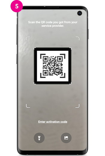 5. Scan the QR code displayed on the screen