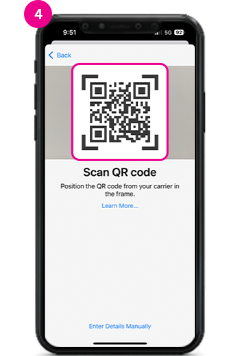 4. Scan the QR code displayed on the screen