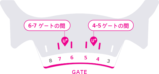 LG U+ 第2旅客ターミナル1階到着ロビー 6-7ゲートの間